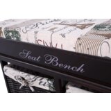 Kondela Klop z blazino, 2 košari, temno rjava/bež/vzorec, SEAT BENCH 3 | Shoptok.si