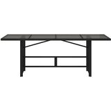  Vrtni stol sa staklenom pločom crni 190x80x74 cm od poliratana | shoptok.hr
