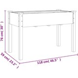 vidaXL Sadilica s kotačima i oblogom smeđa 118x59x80 cm od jelovine | shoptok.hr