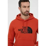 The North Face Pamučna dukserica za muškarce, boja: narančasta, s kapuljačom, s aplikacijom