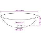  Umivaonik Kaljeno Staklo 42 cm Zlatna boja | shoptok.hr