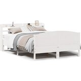 Maison Chic Posteljni okvir - Dvoposteljna postelja - Zakonska postelja brez vzmetnice bel 120x200 cm trdna borovina-J11229, (21776714) | Shoptok.si