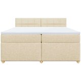 vidaXL Krevet s oprugama i madracem krem 200 x 200 cm od tkanine | shoptok.hr