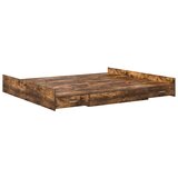  Krevet s ladicama Dimljeni hrast 200 x 200 cm Konstruirano drvo | shoptok.hr