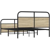  Metalni okvir kreveta bez madraca boja hrasta sonome 137x190 cm | shoptok.hr