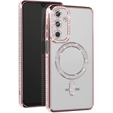 AVIZAR Diamantni ovitek za Samsung Galaxy A16, združljiv z MagSafe, z luksuznim dizajnom, Šampanjec roza, (5000189852) | Shoptok.si