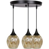Candellux luster/visilica-aspa viseća lampa crna 3X40W E27 smedja abažur Cene