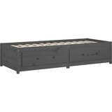  Dnevna postelja siva 90x190 cm 3FT trdna borovina, (20726458) | Shoptok.si