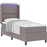  LED Box Spring Krevet Sivo-smeđa 90 x 190 cm tkanina | shoptok.hr