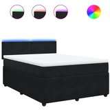 vidaXL Box spring postelja z vzmetnico črna 140x200 cm žamet, (21310414) | Shoptok.si
