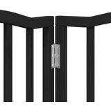 vidaXL Ograda za pse z vrati zložljiva 15 panelov črna 750 cm les | Shoptok.si