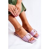 Boto Women's Classic Leather Slippers With Decoration Violet Shilla | ePonuda.com