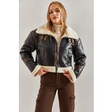 Bianco Lucci Women's Collar Belted Laminated Jacket | Eponuda.ba