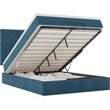  Ottoman krevet s madracima i LED diodama tamnoplavi 140x200 cm baršun | shoptok.hr