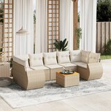 Maison Chic Seti vrtnega pohištva - Vrtna garnitura - Vrtni pohištvo set 8-delna z blazinami bež poli ratan, (21803048) | Shoptok.si