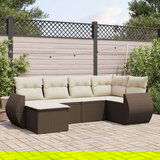 vidaXL 6-dijelni set vrtnih sofa od poliratana s jastucima smeđi | shoptok.hr