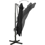  Konzolni suncobran sa stupom i LED svjetlima 300 cm crni | shoptok.hr