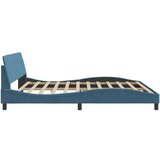  Posteljni okvir z vzglavjem moder 200x200 cm žamet | Shoptok.si