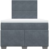  Krevet box spring s madracem tamnosivi 120 x 190 cm baršun | shoptok.hr