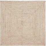 vidaXL Preproga Pletenje Naravna in bela 120 x 120 cm Juta | Shoptok.si