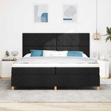  LED Box Spring Krevet s uzglavljem Crna 200 x 200 cm tkanina | shoptok.hr