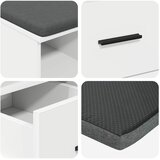  Klupa za hodnik s jastukom s ladicama Bijeli 60 x 38 x 46 cm | shoptok.hr