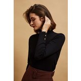 Marisse Ribbed Black Turtleneck Blouse | Shoptok.si