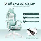  Igraća stolica s mačjim ušima podesivi naslon oslonac za noge do 120 kg Tiffany plava | shoptok.hr