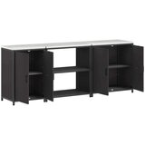  Kuhinjski set za pohranu s policom Ostalo s pohranom s vratima 3 pcs Crna 240 x 50 x 92 cm | shoptok.hr