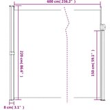  Bočna tenda na uvlačenje smeđesiva 220 x 600 cm | shoptok.hr