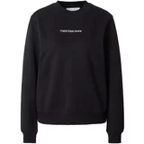 Calvin Klein Jeans Sweater majica 'INSTITUTIONAL' crna / bijela