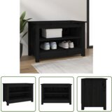 The Living Store Klop za čevlje črna 70x38x45,5 cm trdna borovina - Klop Za Čevlje, (21744685) | Shoptok.si