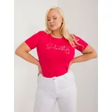 Fashion Hunters Plus Size Red Casual Cotton T-Shirt