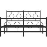  Metalni okvir kreveta uzglavlje i podnožje crni 135x190 cm | shoptok.hr