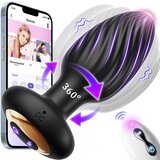 SuperLove 360 Twister Vibrating Anal Plug with 2 Motors & Remote Black | shoptok.hr