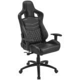GAMING STOL kovina, umetna masa, tekstil, usnje črna