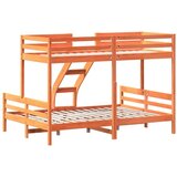 vidaXL Krevet na kat 80x200/140x200 cm masivna borovina voštano smeđi | shoptok.hr