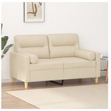 vidaXL Dvosjed s ukrasnim jastucima krem 120 cm od tkanine Cijene