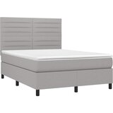  Krevet box spring s madracem LED svjetlosivi 140x190 cm tkanina | shoptok.hr