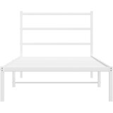  Metalni okvir za krevet s uzglavljem bijeli 100x190 cm | shoptok.hr