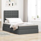 vidaXL postelja s shranjevanjem temno siva 120 x 200 cm umjetno usnje | Shoptok.si