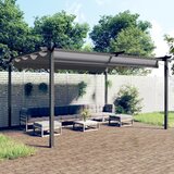 vidaXL Vrtni paviljon z zložljivo streho 4x3 m antraciten | Shoptok.si