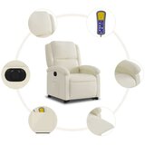 vidaXL Električni masažni naslonjač na podizanje od baršunasti krem | shoptok.hr