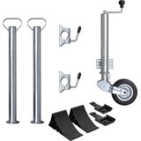 vidaXL Zložljivo podporno kolo 60 mm 2 podporna droga in 2 objemki | Shoptok.si