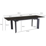 MID.YOU Jedilna Miza Marble, Keramika, 180-240x95cm | Shoptok.si