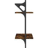  Zidne police s prečkama 2 kom dimljena boja hrasta 30x25x65 cm | shoptok.hr
