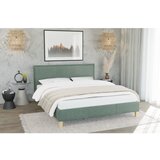 Ropez Zelena oblazinjena zakonska postelja z letvenim dnom 160x200 cm Tina – | Shoptok.si