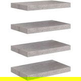 Stenske police 4 kosi betonsko sive 40x23x3,8 cm MDF, (20765124) | Shoptok.si