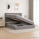  s madracem i skladištem Sivosmeđa 160 x 200 cm tkanina - Sivosmeđa 160 x 200 cm Prošiveno gumbima | shoptok.hr