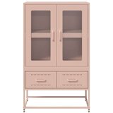vidaXL Visoka komoda ružičasta 100,5x39x107 cm od čelika | shoptok.hr